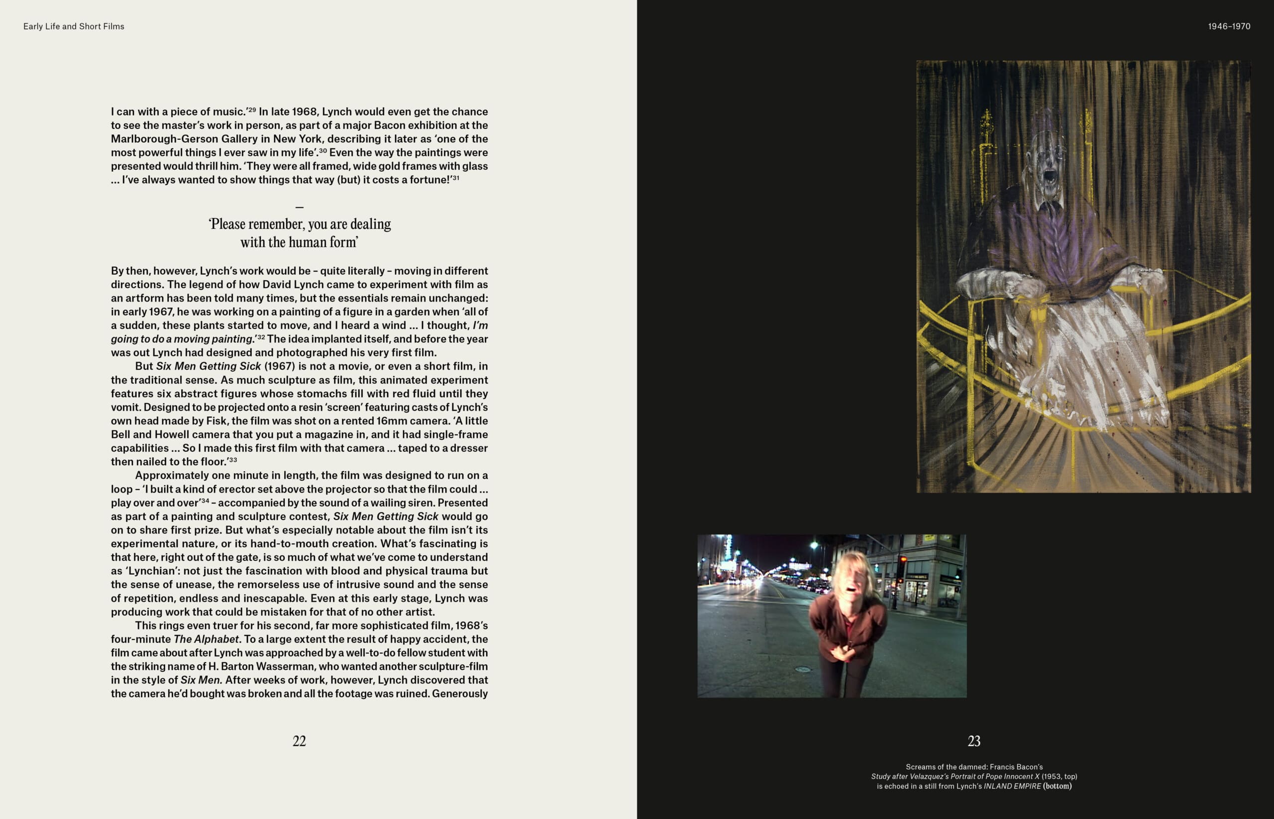 A spread from Tom Huddleston's DAVID LYNCH: HIS WORK, HIS WORLD.