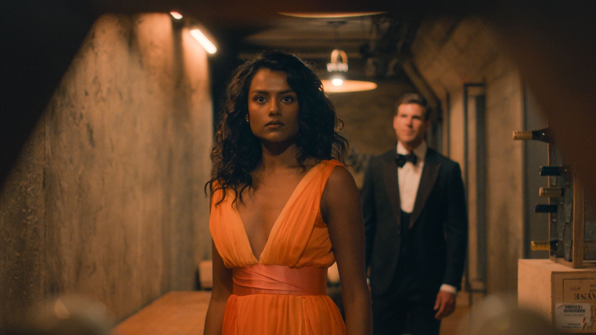 Simone Ashley and Austin Stowell in THIS TEMPTING MADNESS.